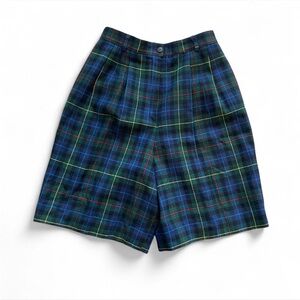 Vintage plaid Pendleton high waisted shorts colorful green blue red yellow 90s